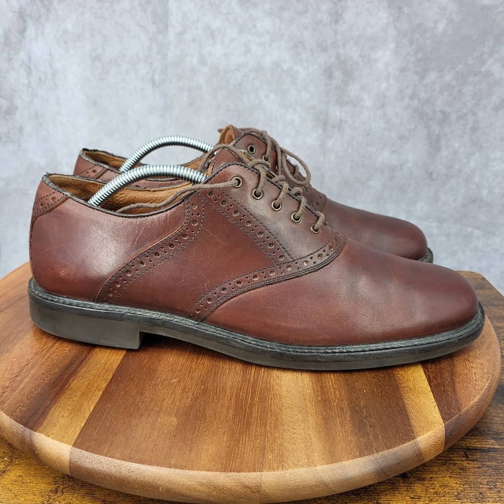 Johnston Murphy Oxford Shoes Mens 11.5 Brown Leather Durst Dress Shoes 0201258